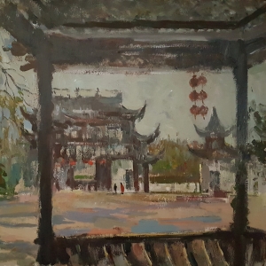 1566237355-1. chinese temple, 2018, acrylic, canvas, 19,6x23,6 inch, 50x60 cm.jpg